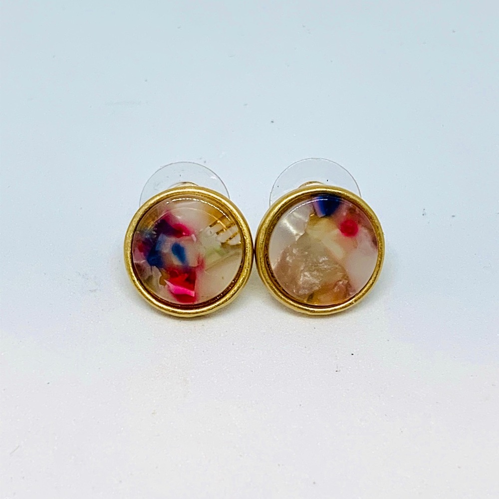 Multi-color Round Stud Earrings